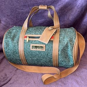 Medium green and brown Oscar de la Renta travel bag